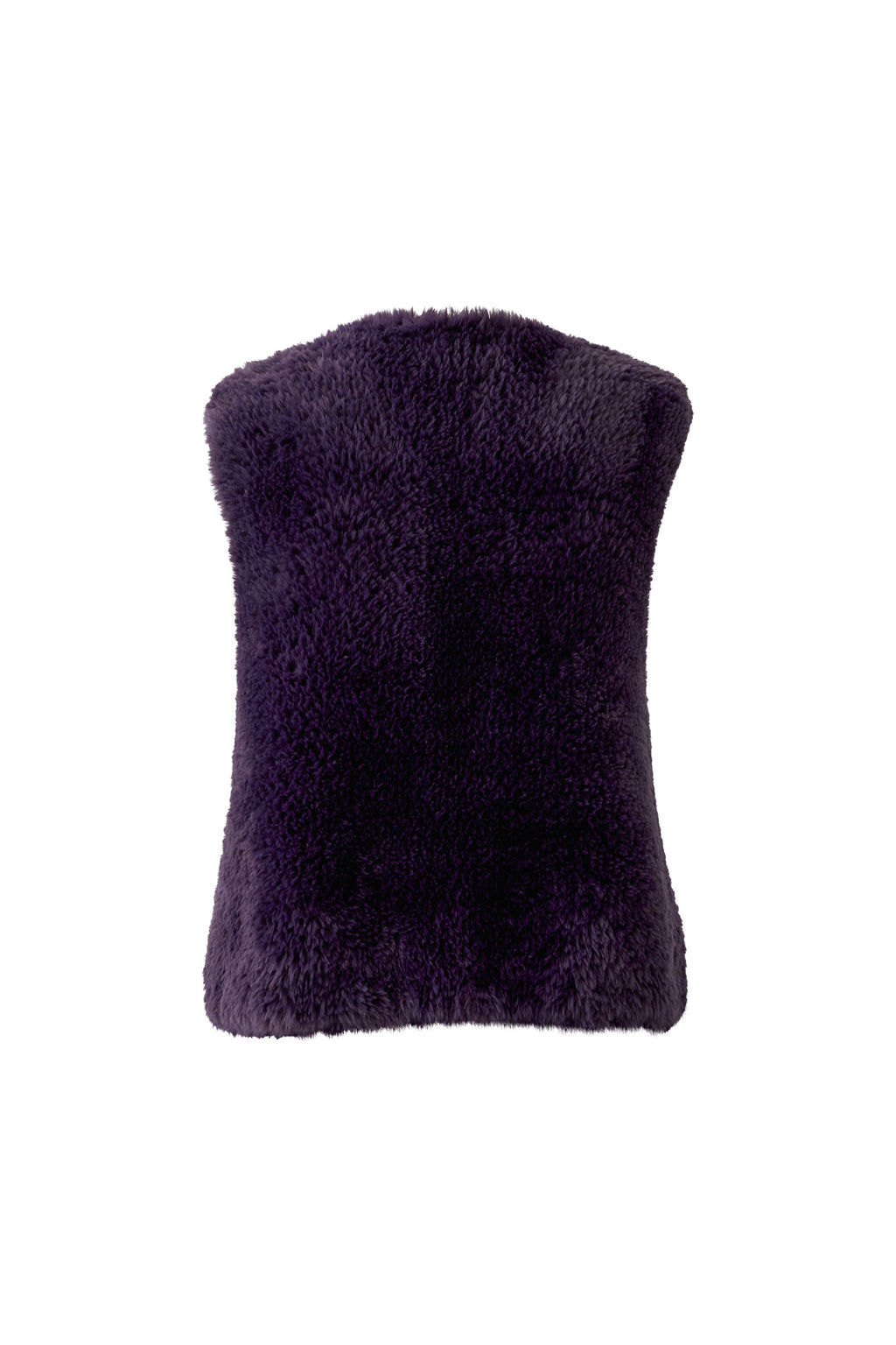 Oui 98077 Purple Collarless Cozy Fur Gillet
