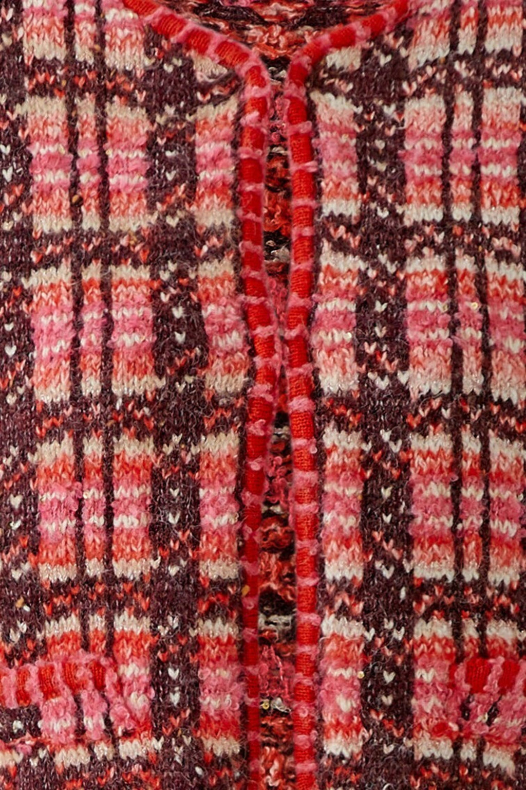 Oui 99765 Dark Red Boucle Knitted Cardigan