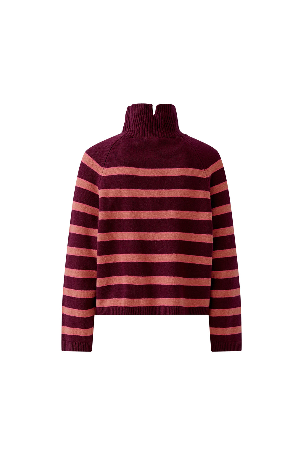 Oui 99825 Turtleneck Ribbed Dark Red Jumper