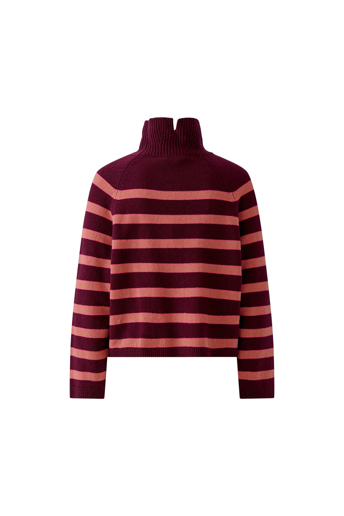 Oui 99825 Turtleneck Ribbed Dark Red Jumper