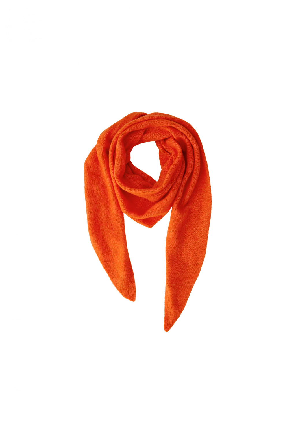 Oui 99870 Orange Knitted Triangle Scarf