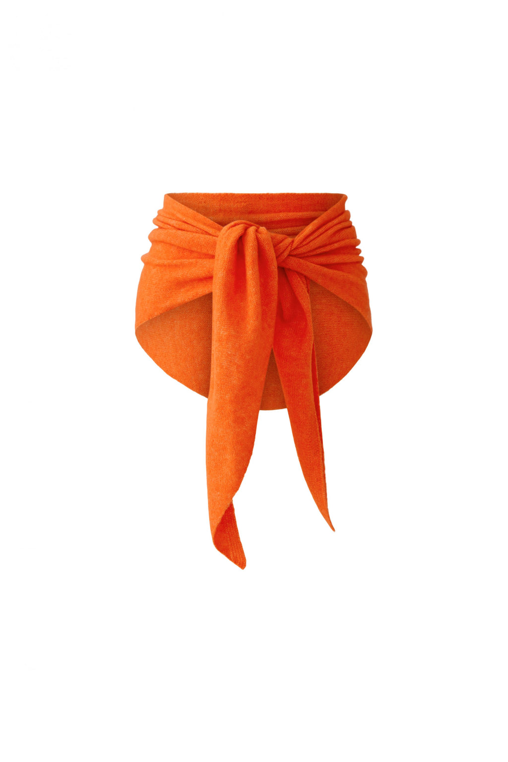 Oui 99870 Orange Knitted Triangle Scarf
