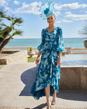 Couture Club 9GE1 Crimson/Orange Print Dress