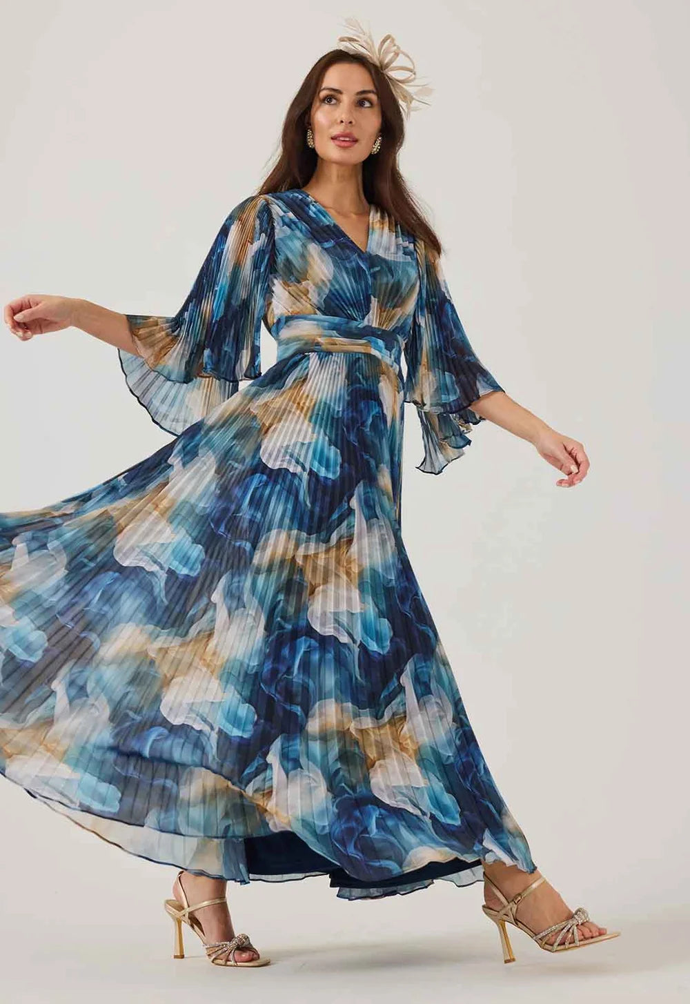 Samantha Jane Blue Print ALICE Occasion Wear Dress