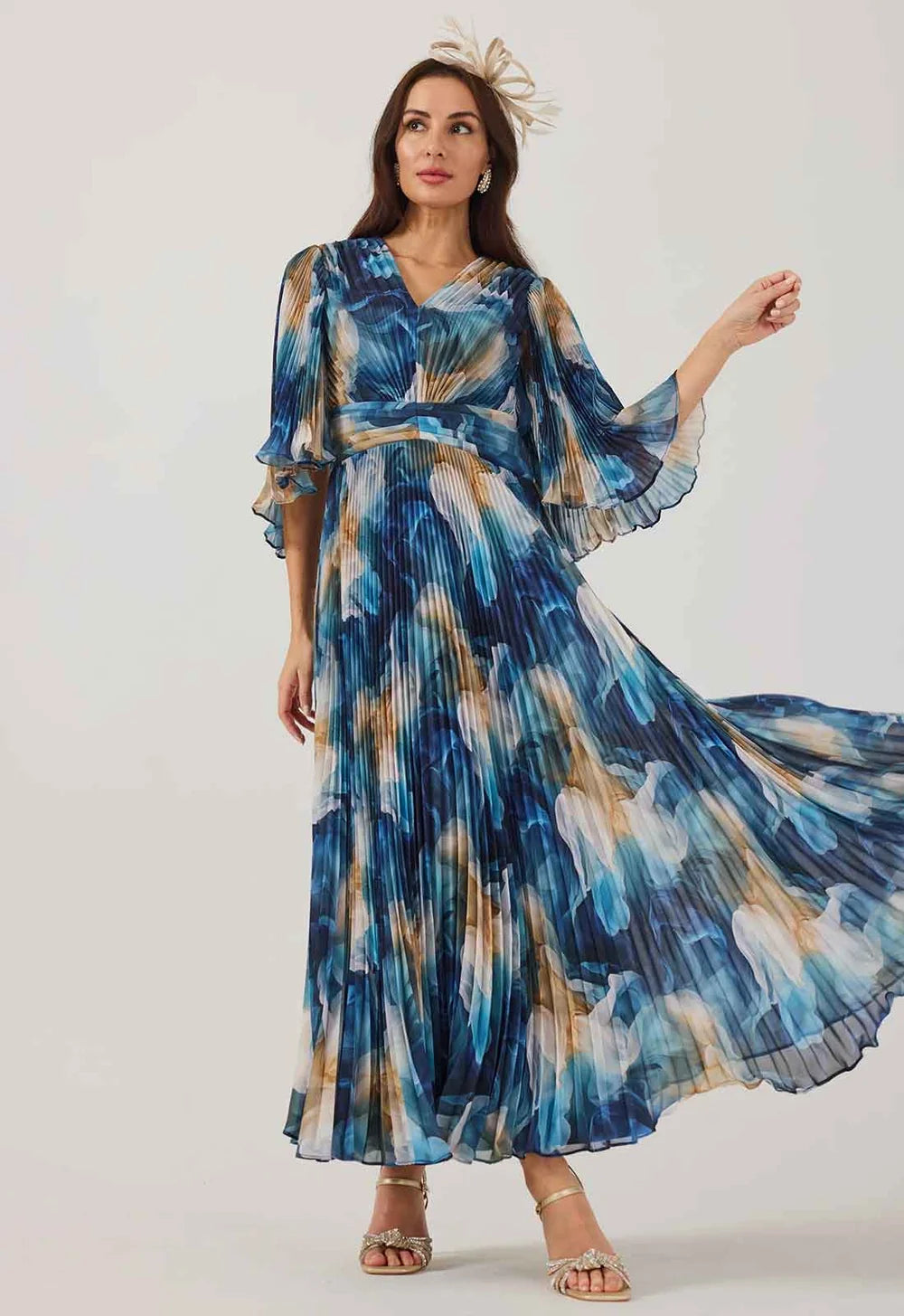 Samantha Jane Blue Print ALICE Occasion Wear Dress