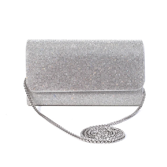 Park Lane Diamante Evening Bag With Silver Chain Strap