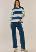 Betty Basic BB4093 Camryn Blue And Green Stripe Jumper