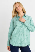 Betty Basic BB8384 Sage Green Stripe Shirt