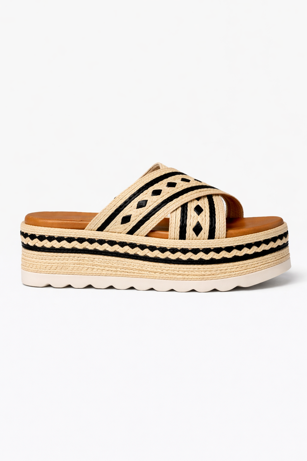 Nekane BF.RHODNITA 000105 Tan Raffia Platform Sandal
