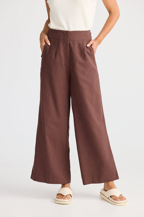 Brave & True BT25413 Chocolate Dover Wide Leg Trouser