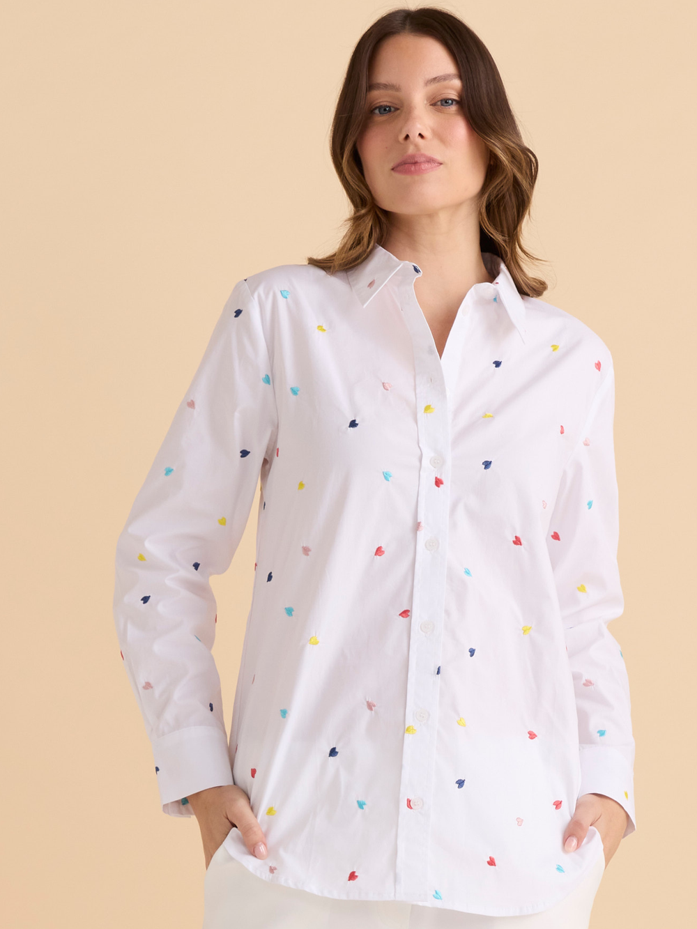 Betty Basic BB8535 Rainbow Heart Shirt
