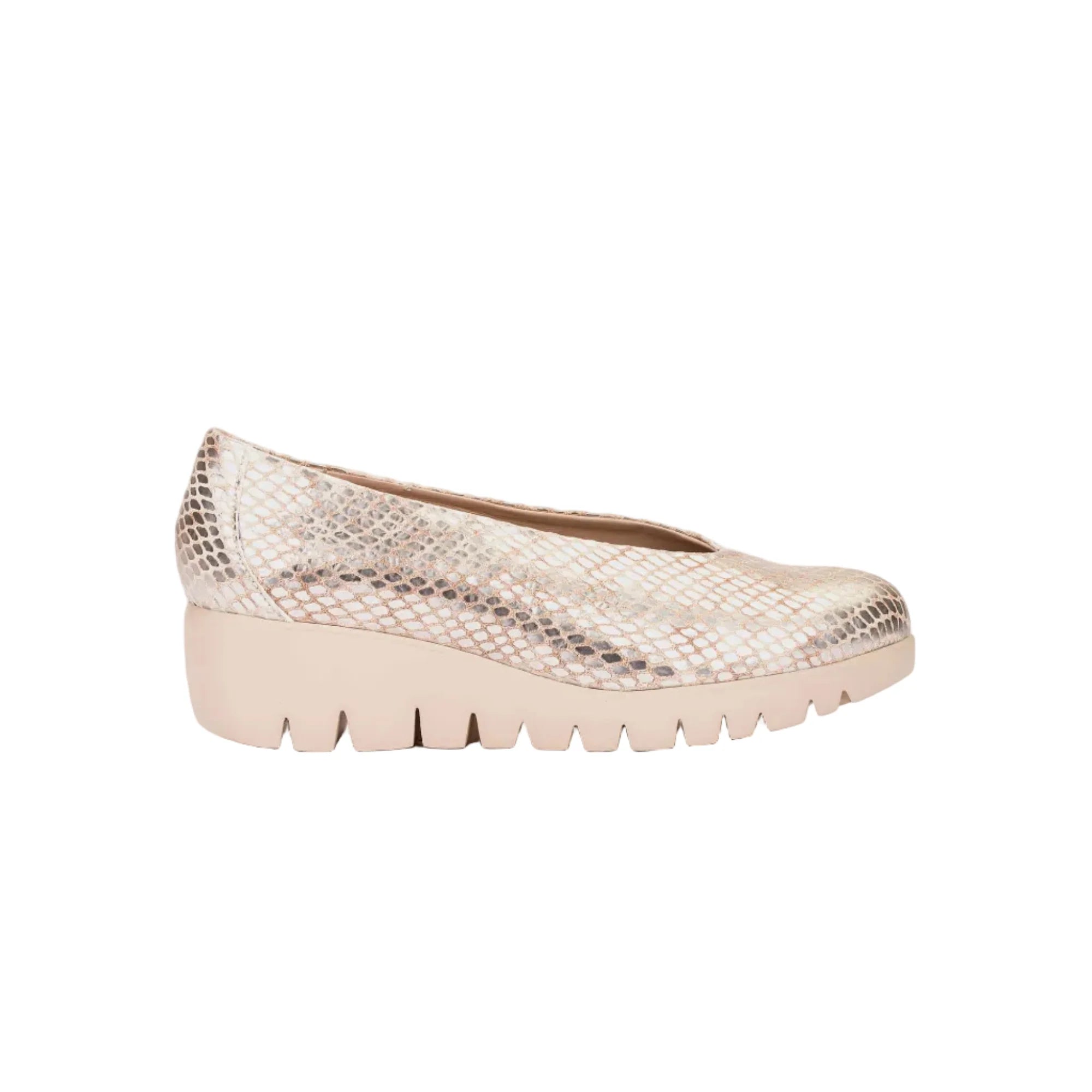 Wonders Maya Champagne Faux Snake 33100 Court Platform