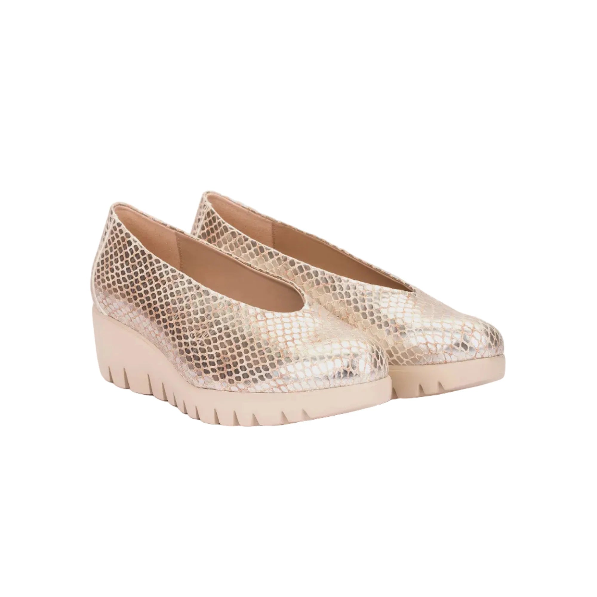 Wonders Maya Champagne Faux Snake 33100 Court Platform