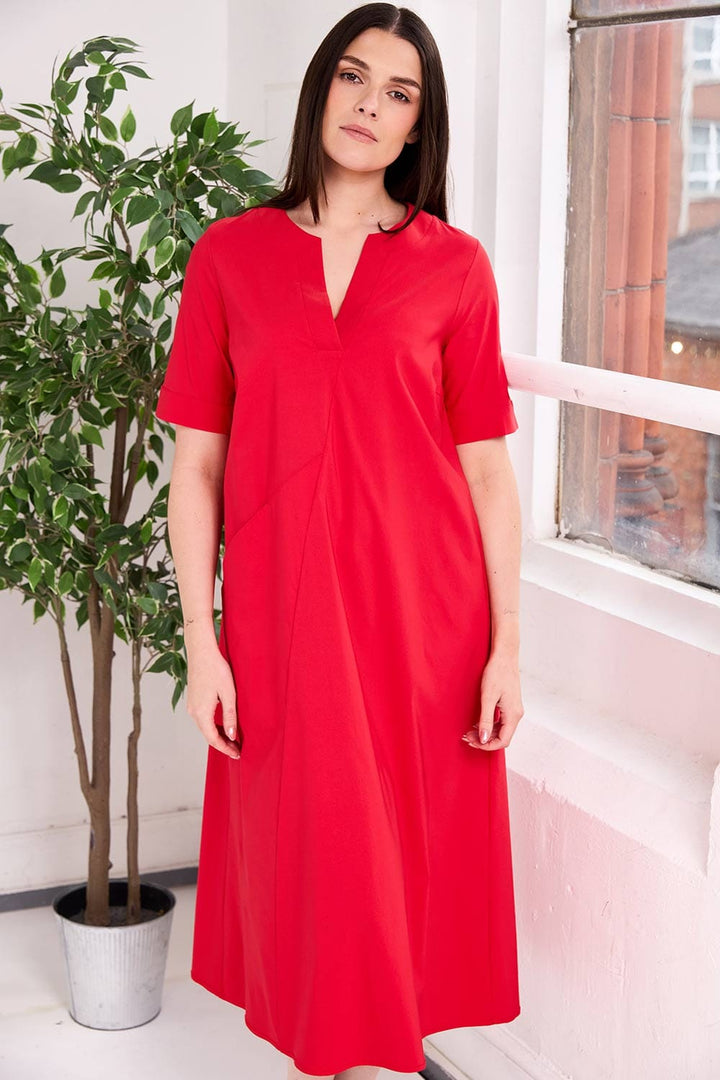 Peruzzi 152 Jersey Side Panel  V Neck Dress