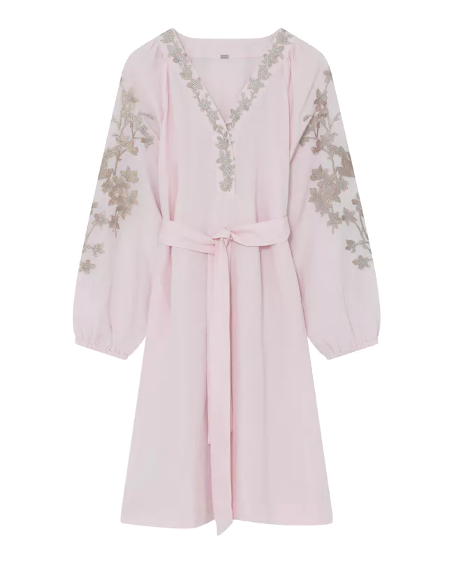 Gustav 60508 Cloud Pink Dixi Knee Length With Embroidery Detail Dress