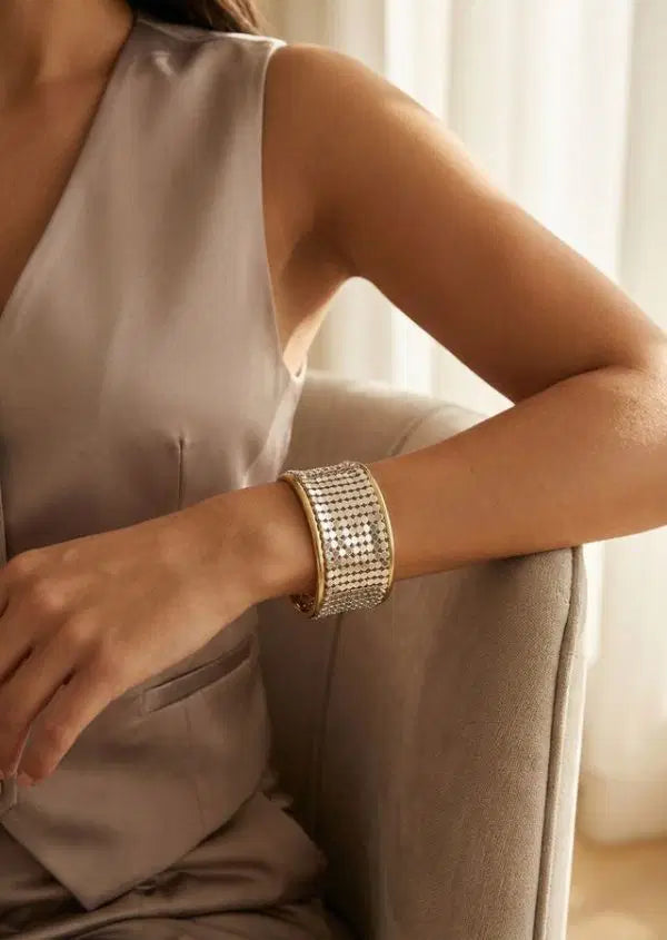 Envy 4896 Classic Silver Modern  Wide Open Cuff Bracelet