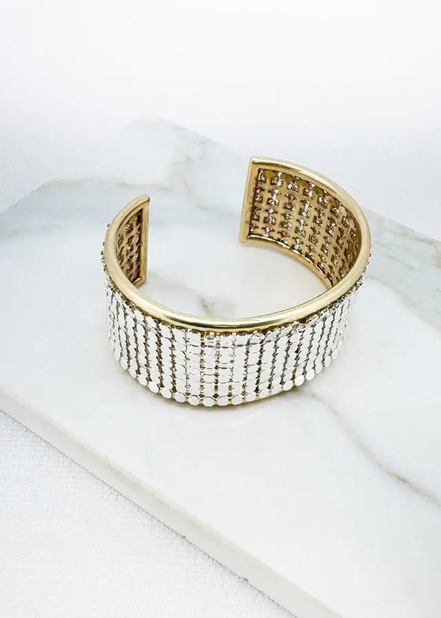 Envy 4896 Classic Silver Modern  Wide Open Cuff Bracelet