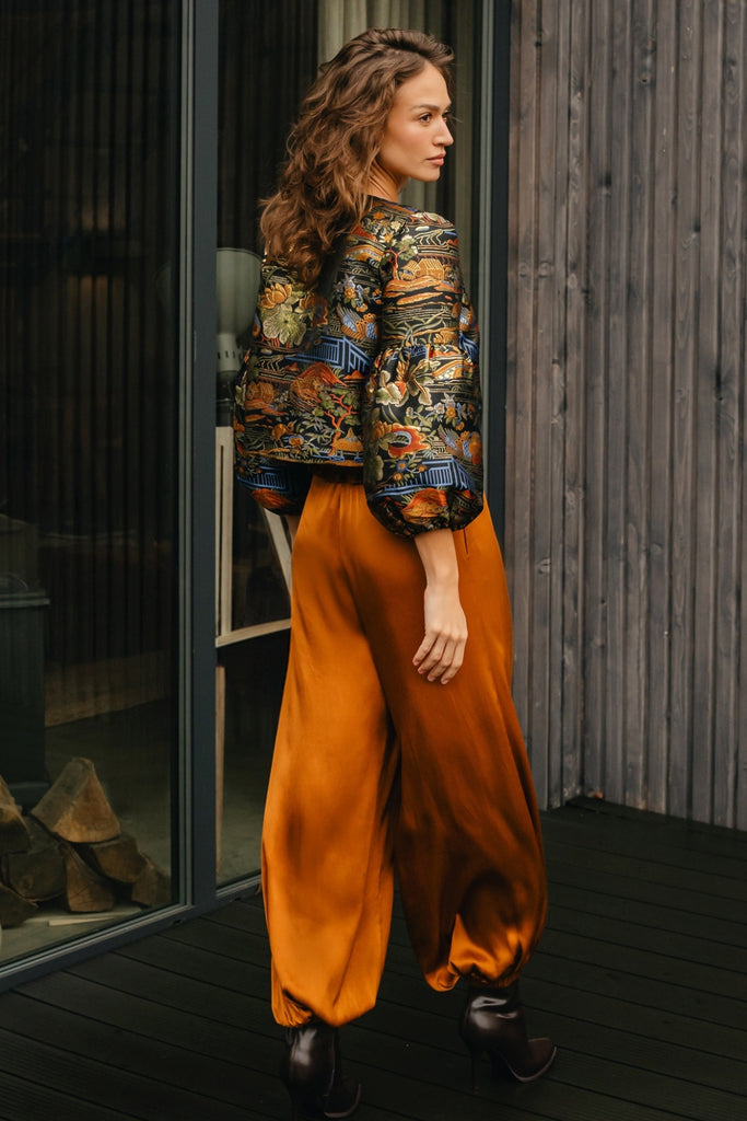 Traffic People 13205034 Claude Taffeta Brocade Cropped Occasion Jacket
