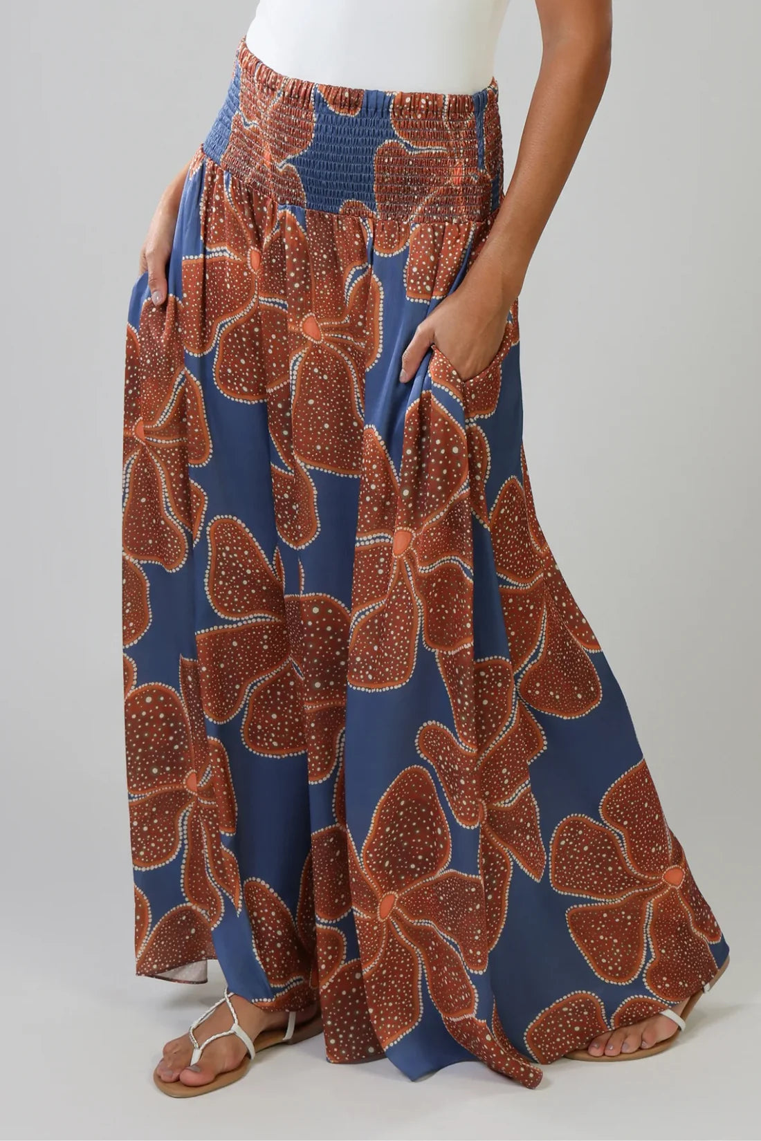 Traffic People Aurora Wide Leg Printed Satin Trousers