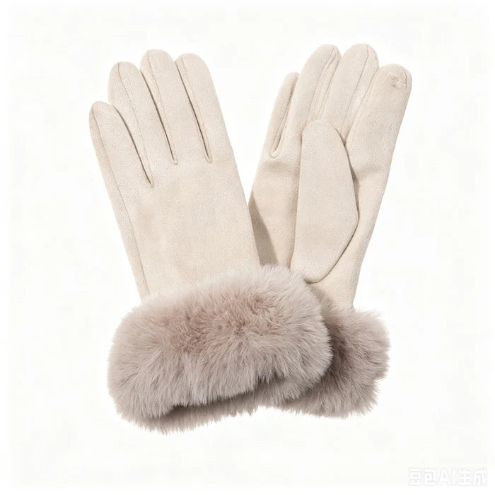 Park Lane Faux Fur & Suede Gloves GL62