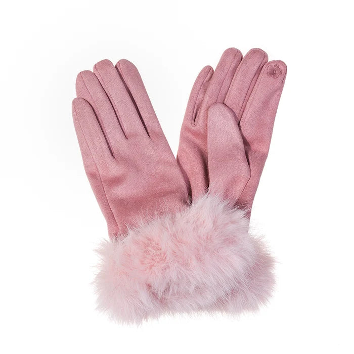 Park Lane Faux Fur & Suede Gloves GL62