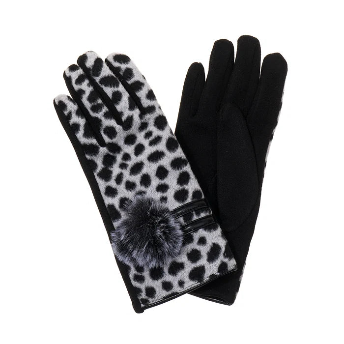Park Lane Animal Faux Hide Pom Pom Gloves GL16