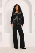 Nekane GR.DARNA Black Wool Cardigan With Embroidery