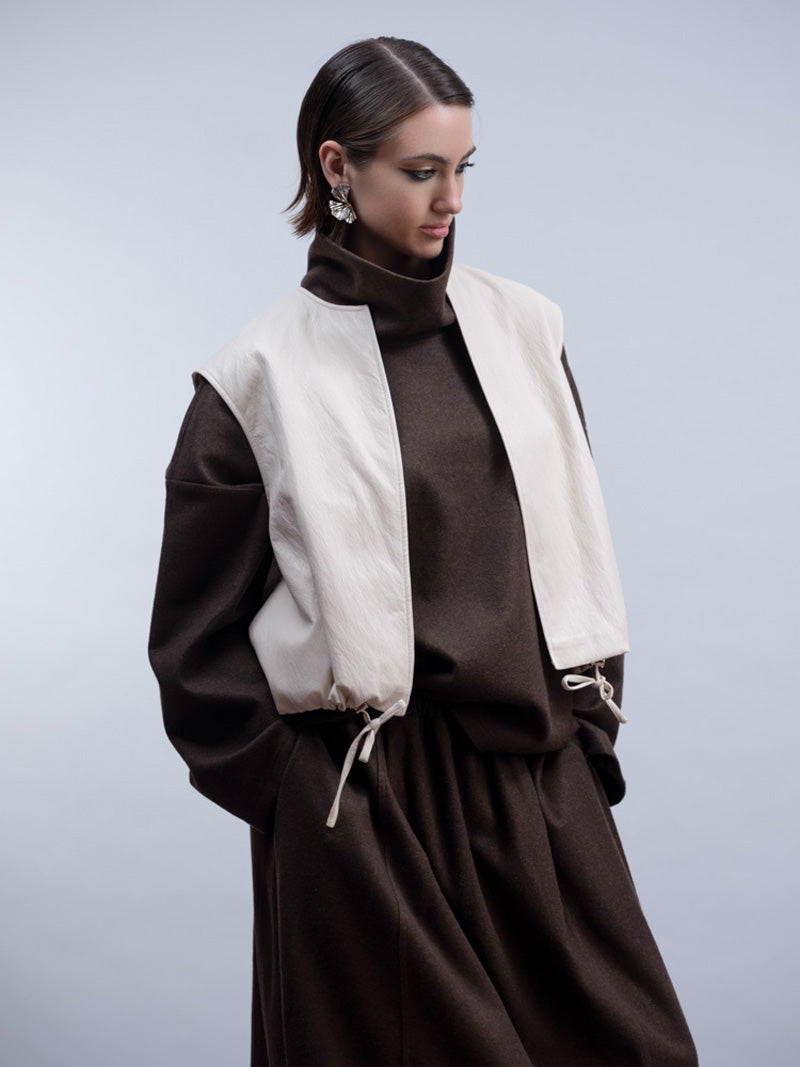Haako H2010 Faux Leather Modern Waistcoat
