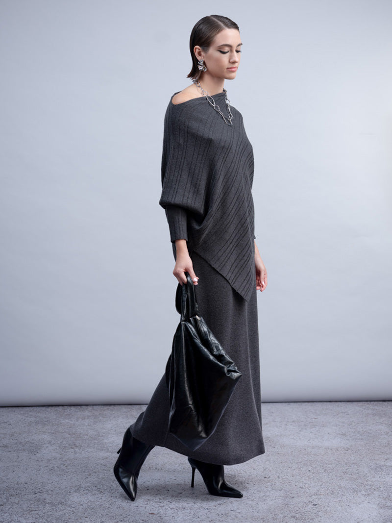 Haako H2013 Slate Grey Asymmetric Contemporary Jumper
