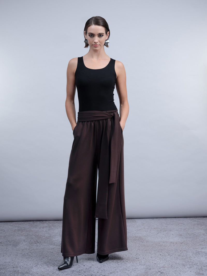 Haako H2030 Chocolate Brown Wide Leg Trouser