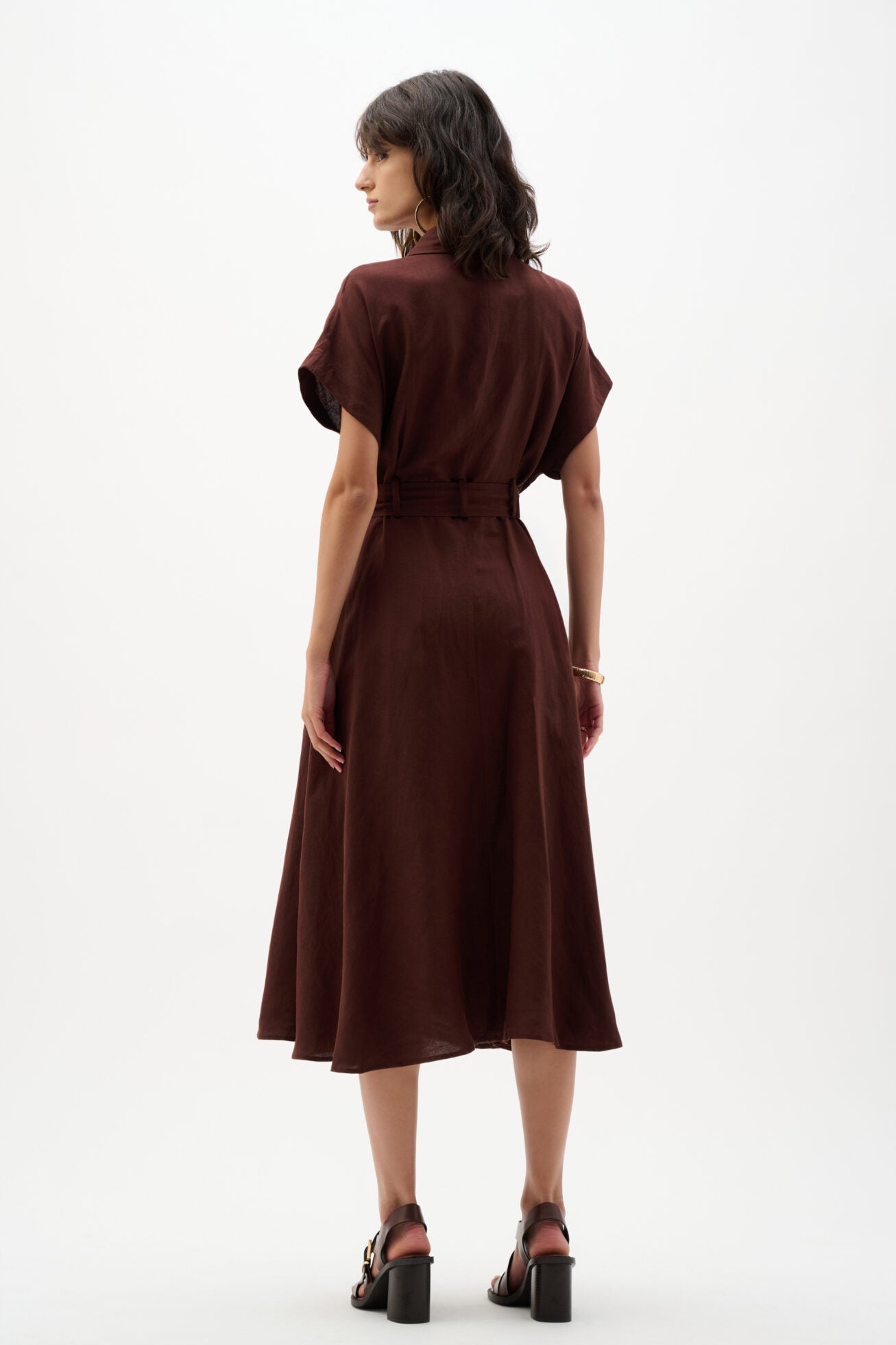 Joseph Ribkoff 262907 Mahogany Long Dress With Short Sleeves