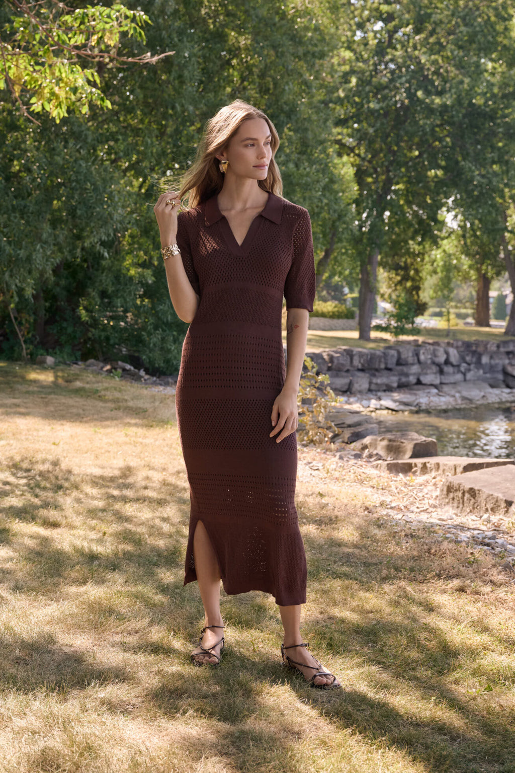 Joseph Ribkoff 262931 Mahogany Knitted Dress