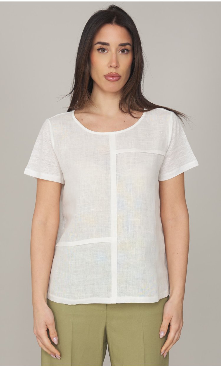 Maria Bellentani White Lilium Linen Top