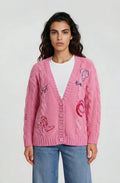 Milano Italy 6356619007 Candy Pink V-Neck Cardigan