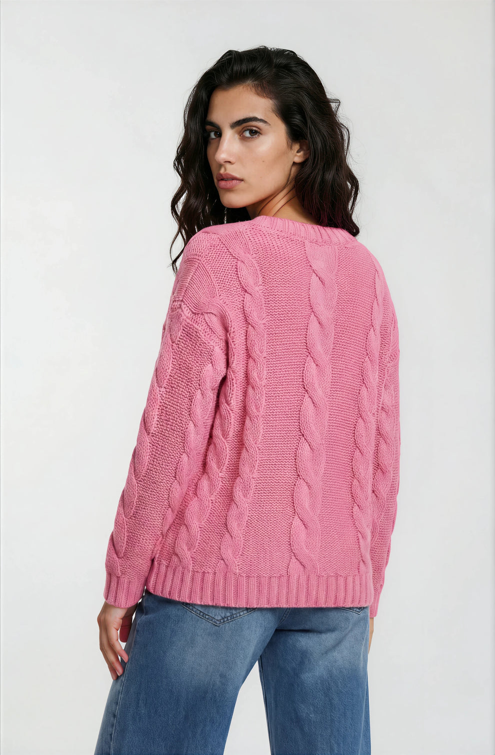 Milano Italy 6356619007 Candy Pink V-Neck Cardigan