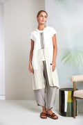 Naya Hooded Waistcoat With Contract Zip and Button Detail 157