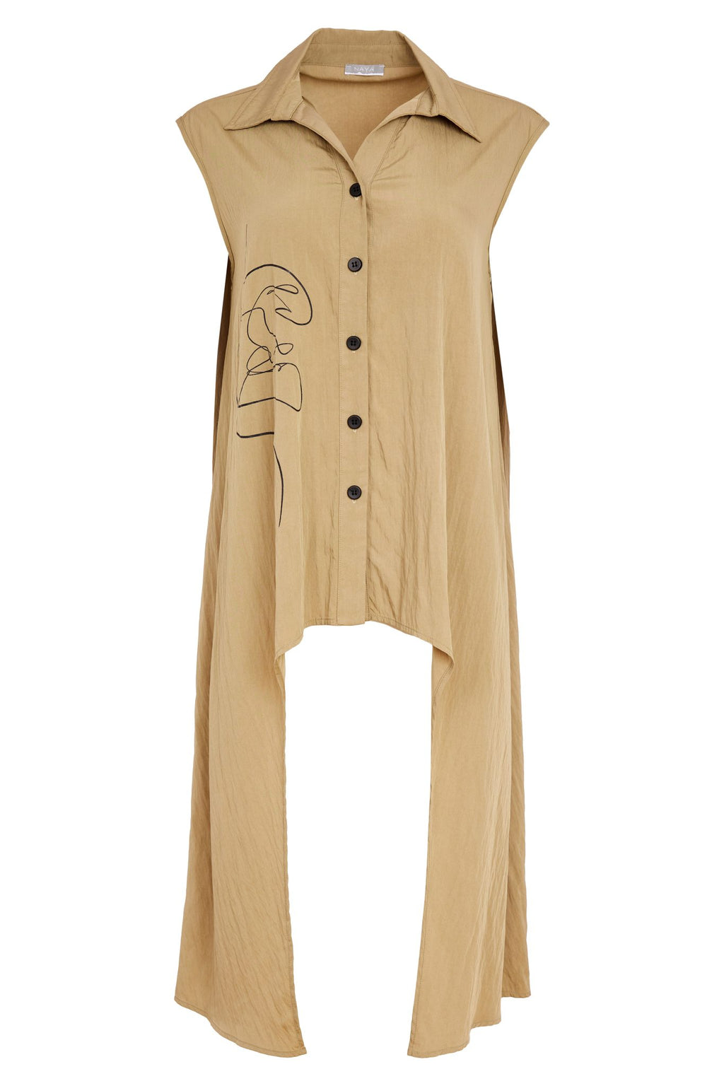 Naya Placement Print Top With Long Side Panels 218