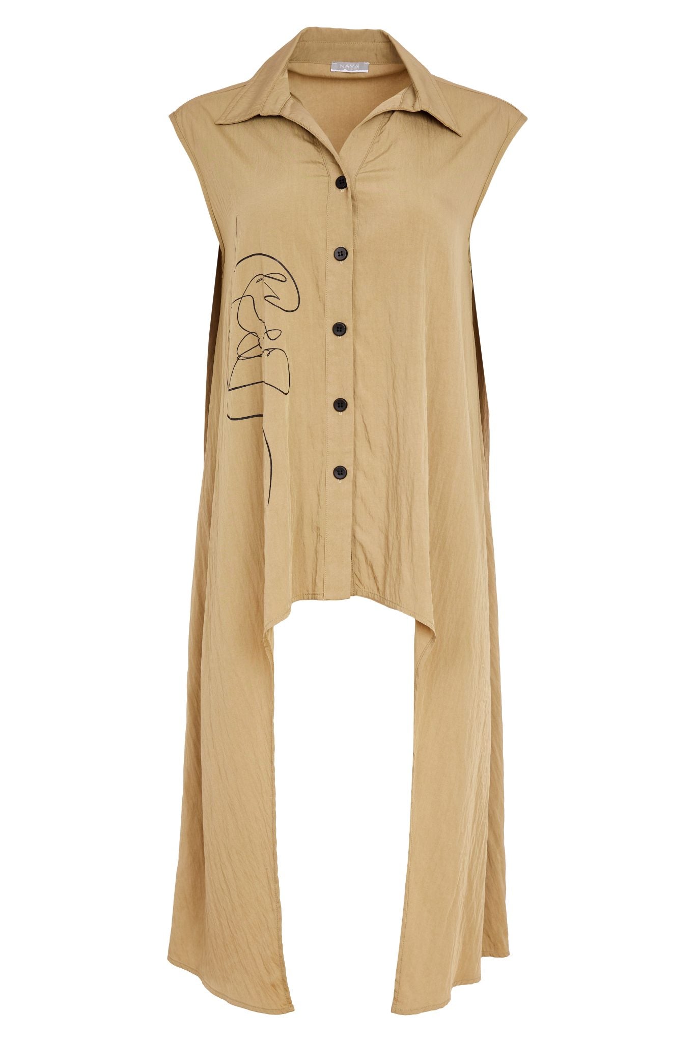 Naya Placement Print Top With Long Side Panels 218