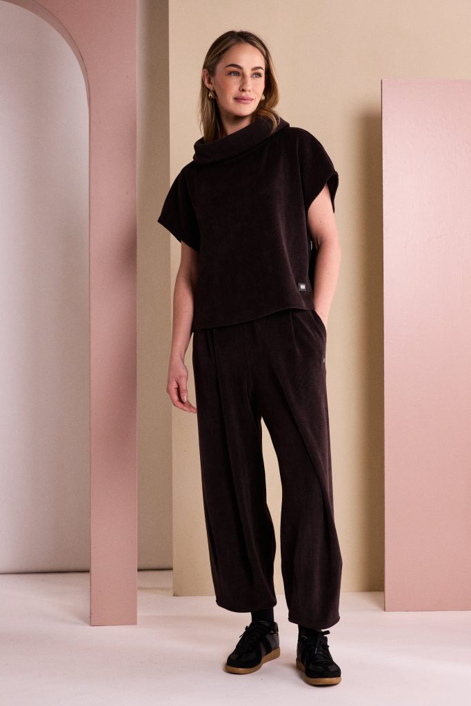 Naya Soft Brown Cord Trouser With Binding Hemline 252