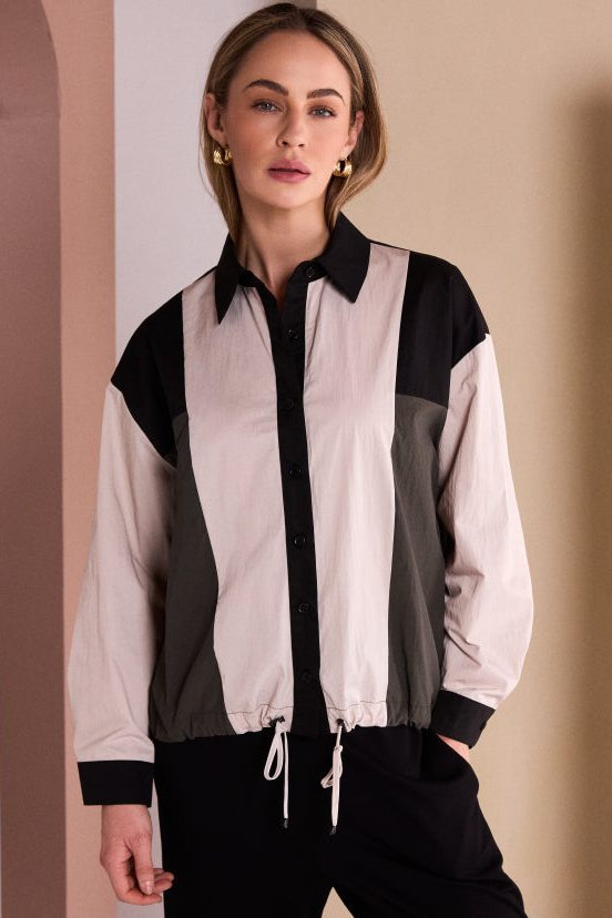 Naya 325 Button Through Drawstring Hem Top