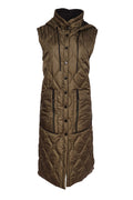 Naya Long Quilted Waistcoat With Zip Pocket 353