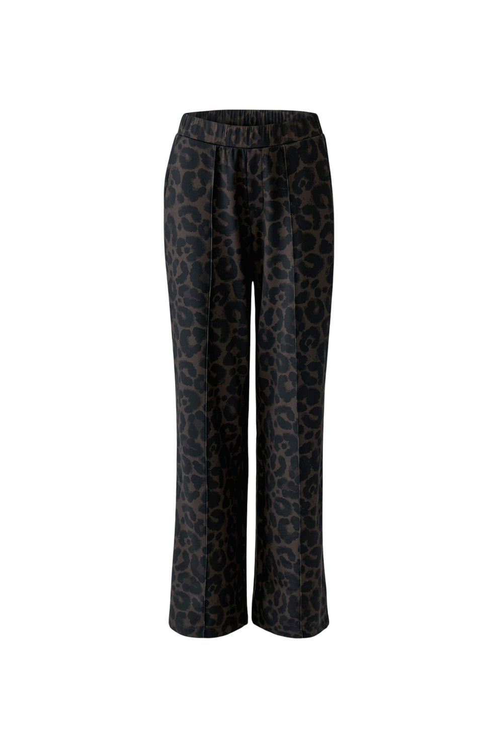 Oui 99696 Dark Brown And Grey Animal Print Trousers