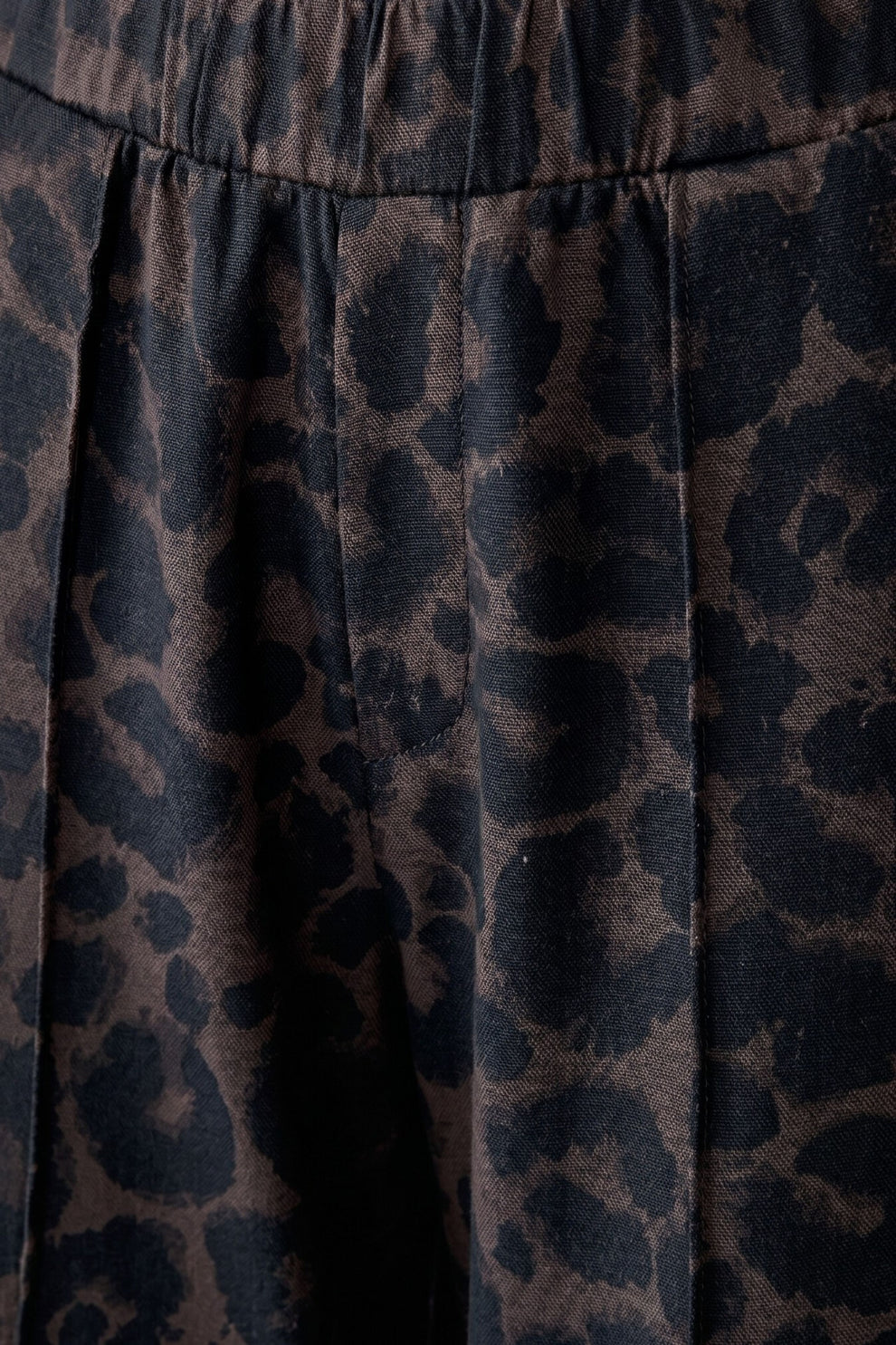 Oui 99696 Dark Brown And Grey Animal Print Trousers