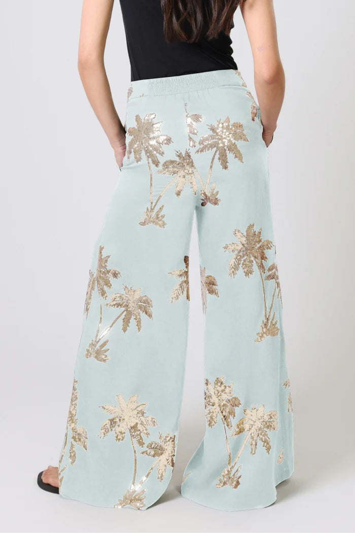 Traffic People Rene Aqua Sequins Palm Trouser