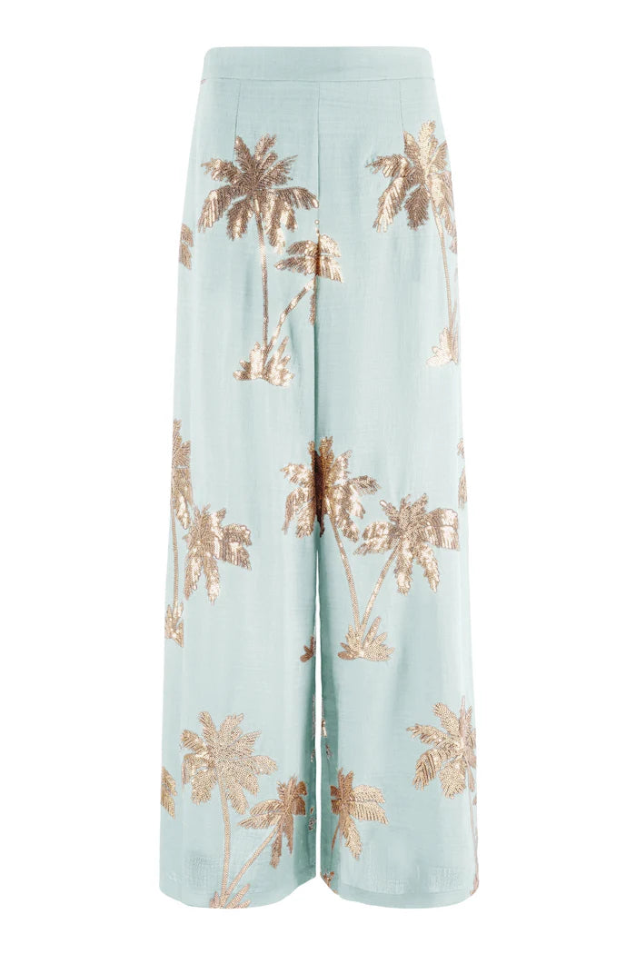 Traffic People Rene Aqua Sequins Palm Trouser