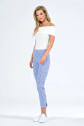 Robell 52483 BELLA 09 Navy Stripe 7/8th Pull On Trouser