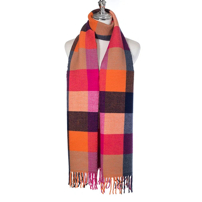 Park Lane Block Colour Knitted Warm Scarf