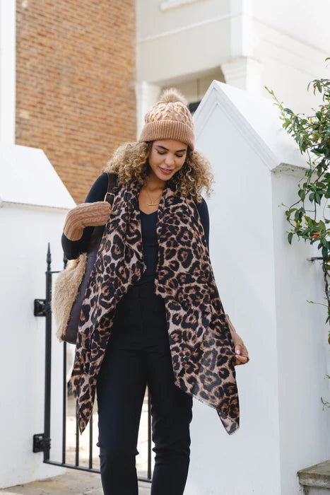 Park Lane Fine Scarf with Animal Print SC1827