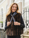 Park Lane Navy And Animal Leopard Print Silky Scarf SC2061