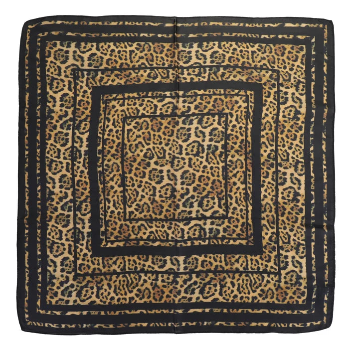 Park Lane Navy And Animal Leopard Print Silky Scarf SC2061